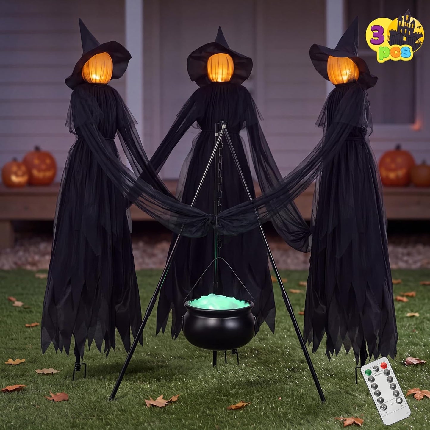 JOYIN Decoración de bruja de Halloween de 5 pies para exteriores, j...