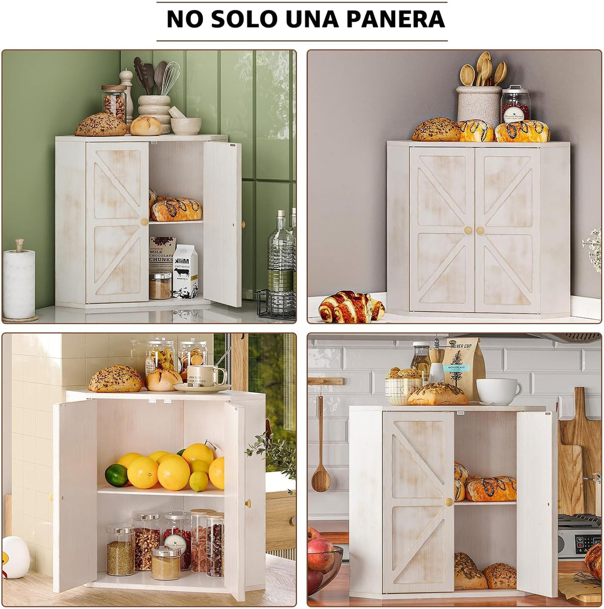 Trironsun Panera de esquina para encimera de cocina, contenedor de...