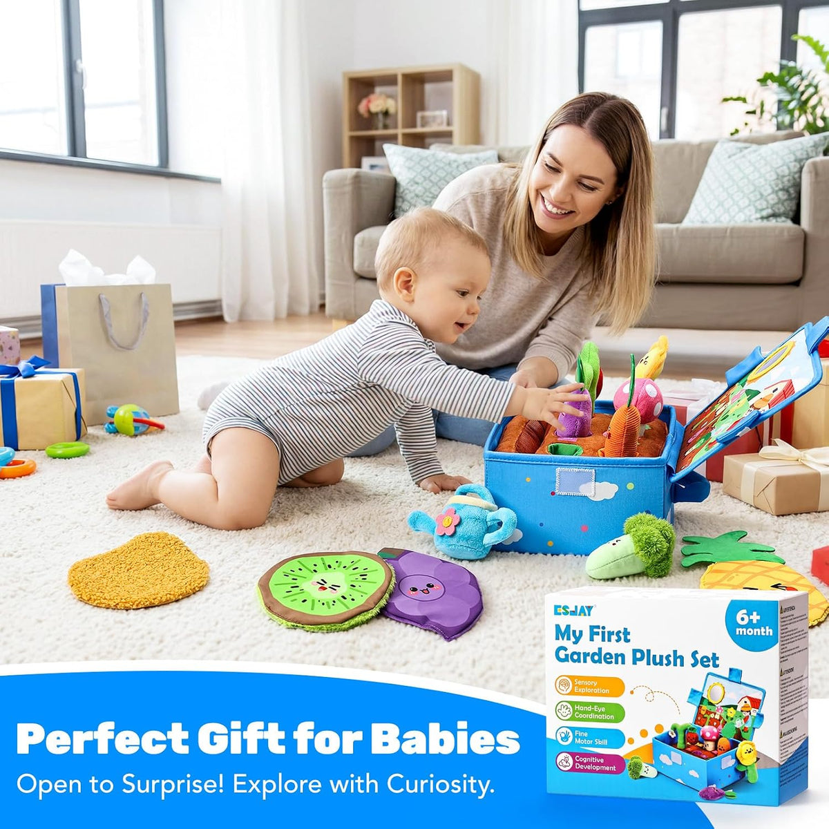 Juguete musical de peluche y jardín sensorial Montessori, juguete s...