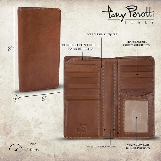 Tony Perotti Billetera para hombre de cuero italiano | Cartera tipo...