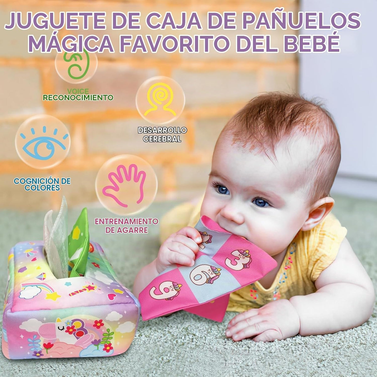 seveclotree - Caja de pañuelos para bebé, juguetes para bebés de 12...