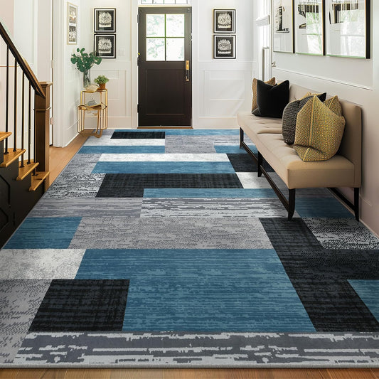 Alfombras de área grande, decoración moderna de parches geométricos...