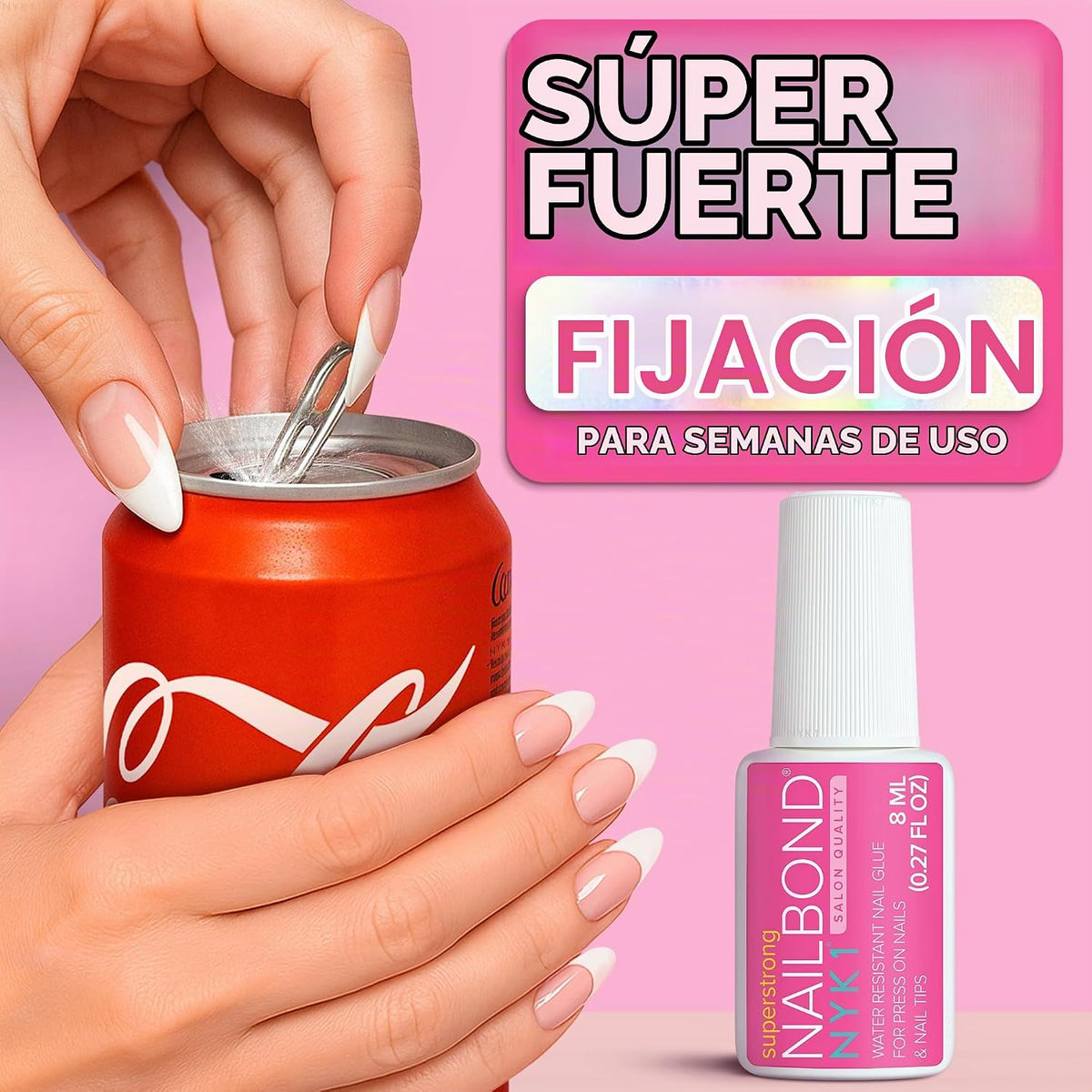 Pegamento de uñas súper fuerte para uñas postizas a presión, puntas...