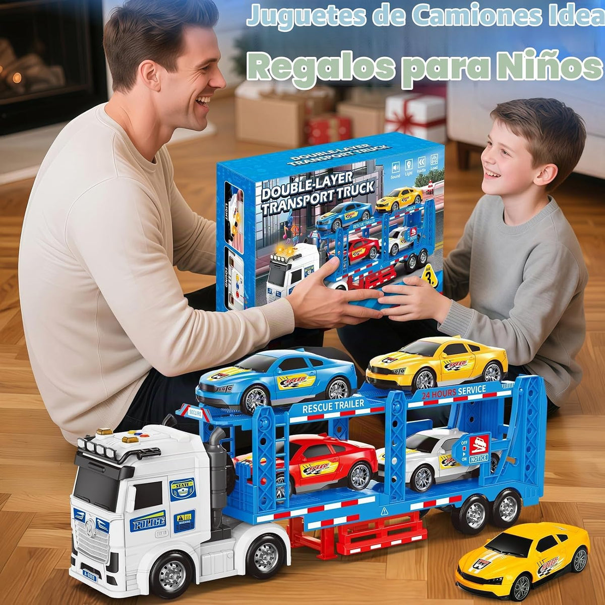 Juguetes para niños pequeños de 3, 4, 5, 6, 7 años, camión de carre...
