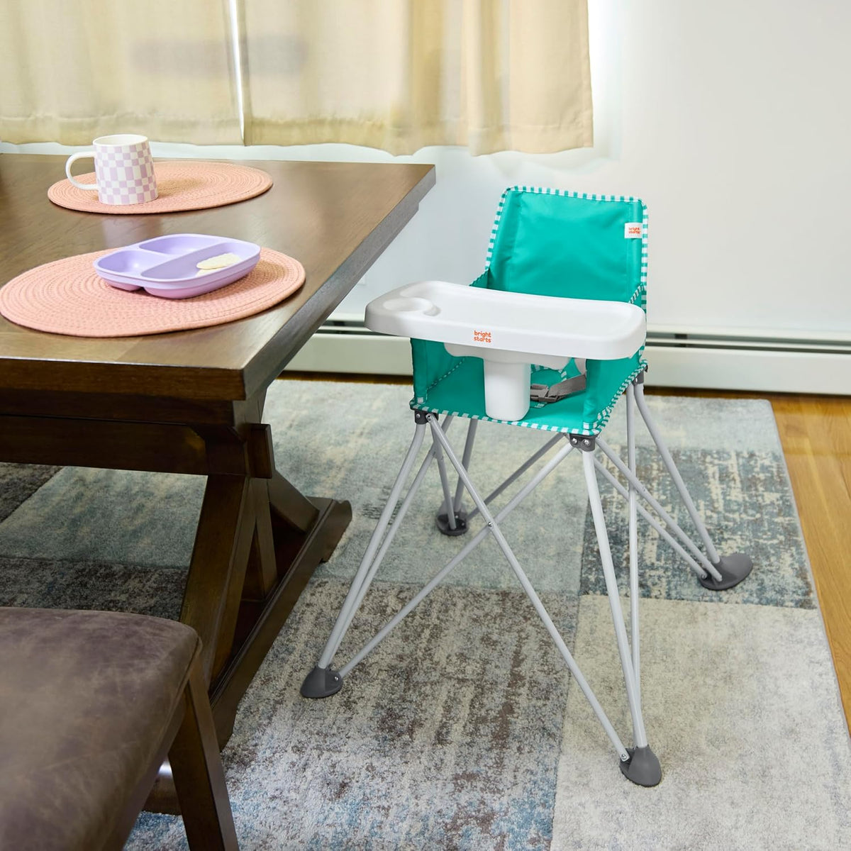 Bright Starts Pop 'N Dine - Silla alta portátil, para interiore...
