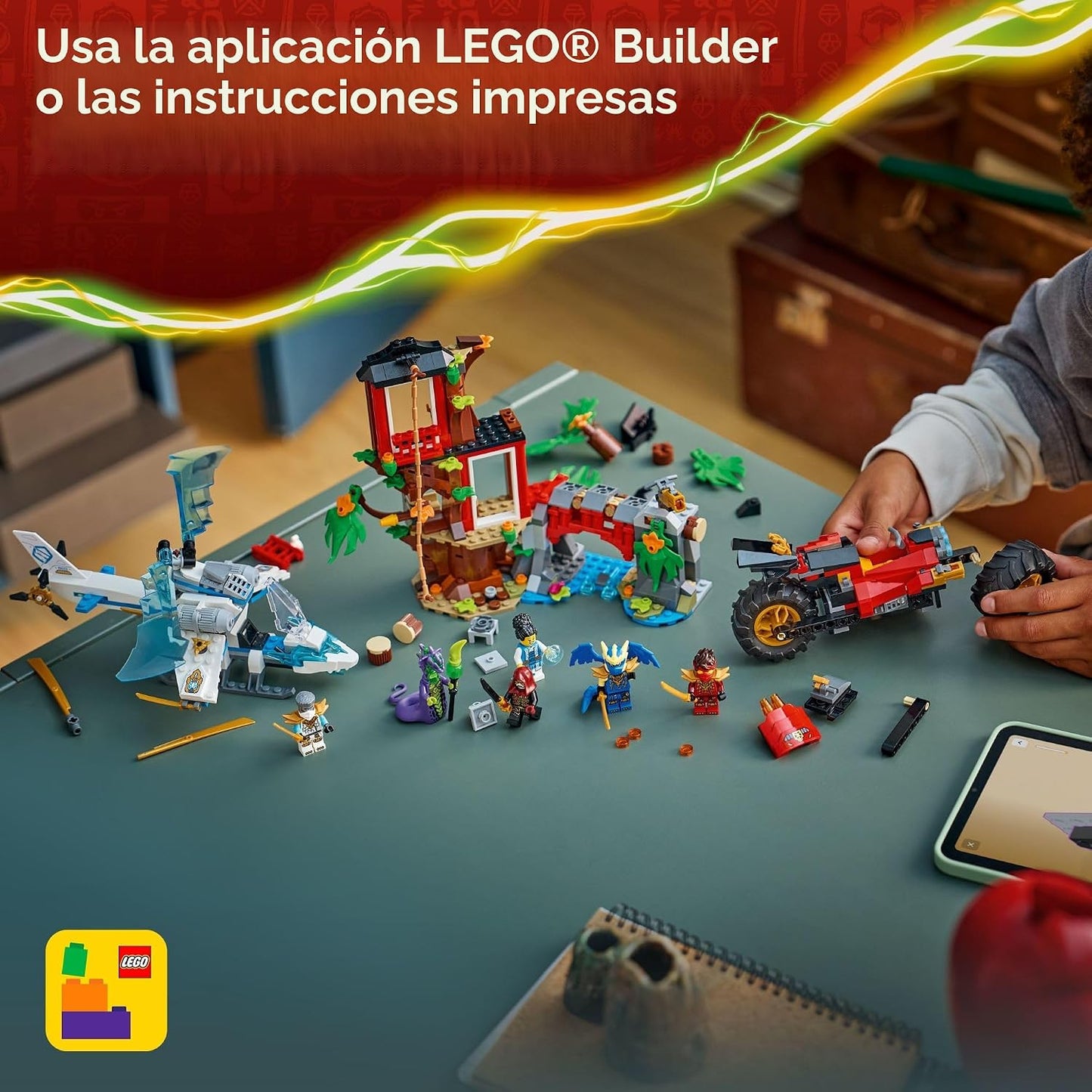 LEGO NINJAGO Juego de construcción de vehículo ninja con casa en el...