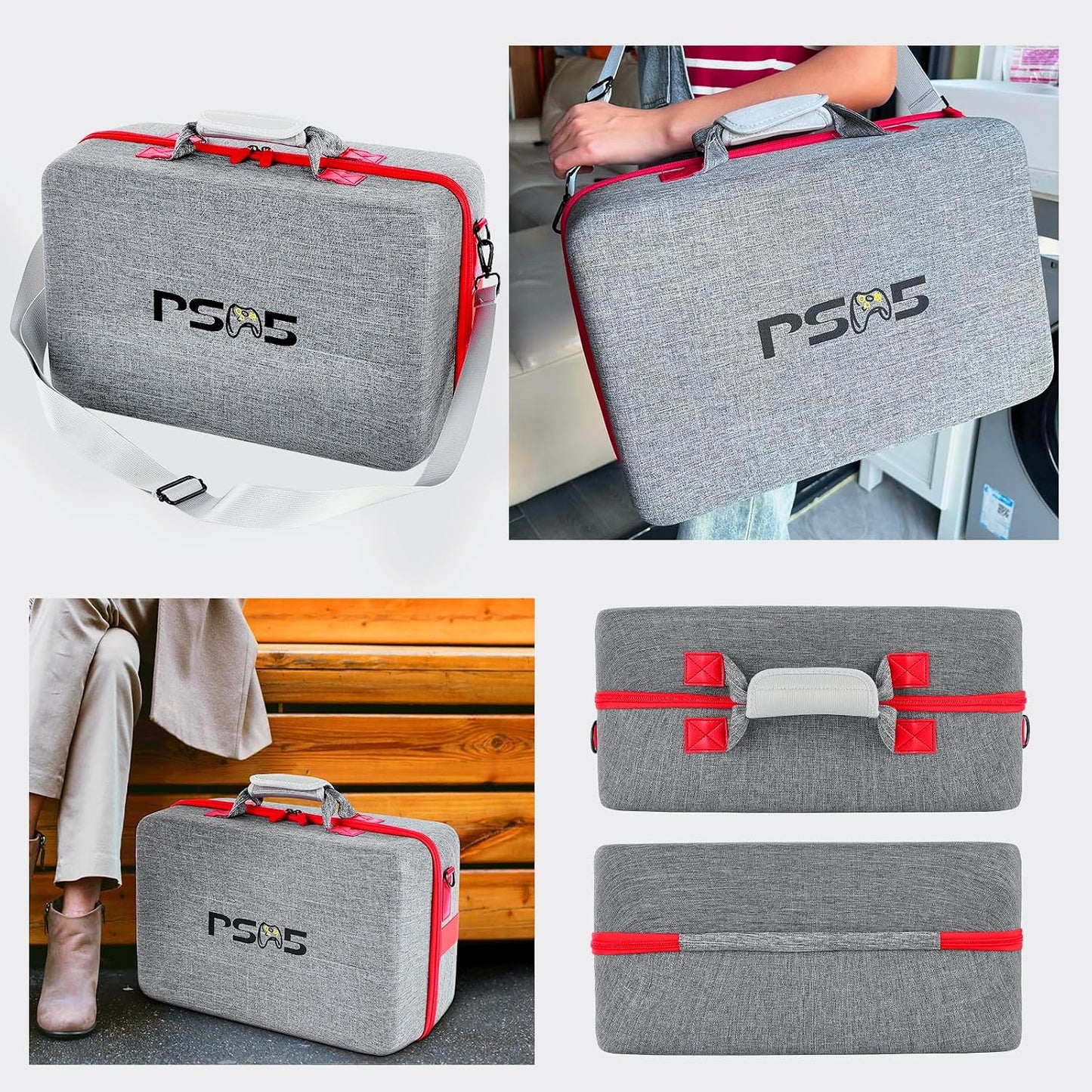PSCHUNYD Estuche de transporte rígido compatible con PS5, estuche d...