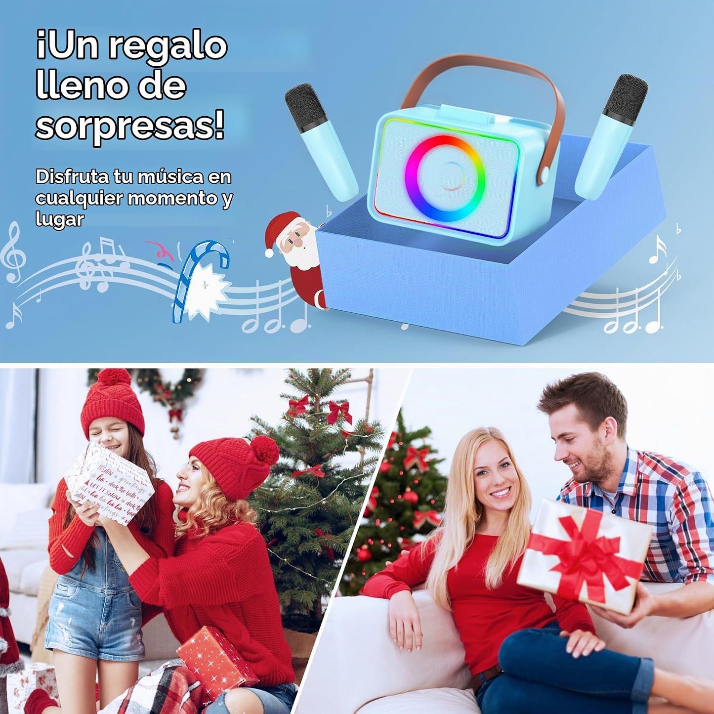 Máquina de karaoke para niños y adultos, altavoz Bluetooth portátil...