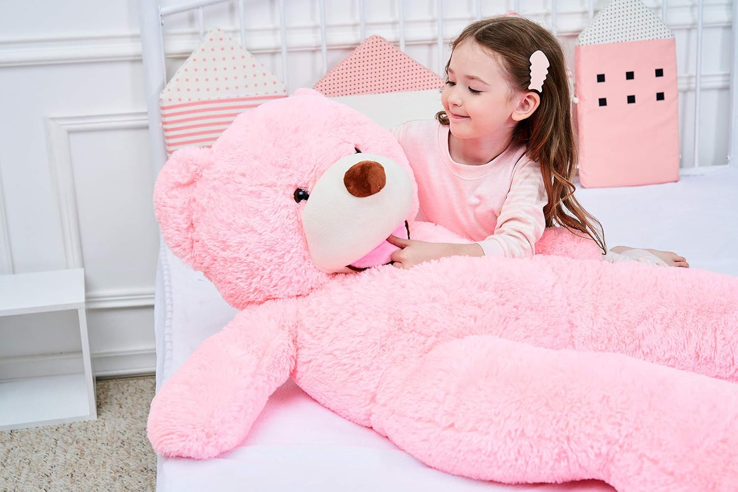 IKASA - Oso de peluche gigante, animales de juguete (Rosa, 39 pulga...