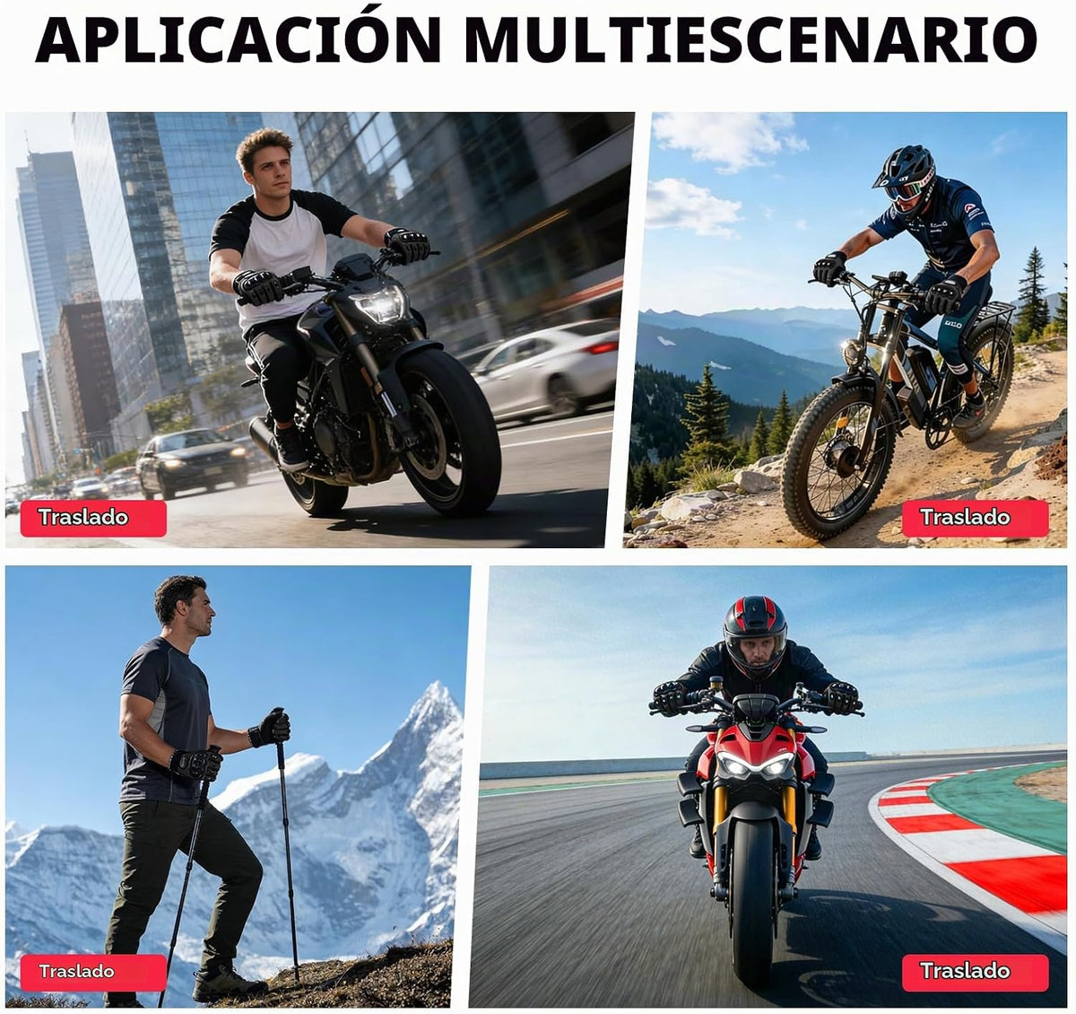 GES Guantes de motocicleta para hombre, para pantalla táctil, antid...