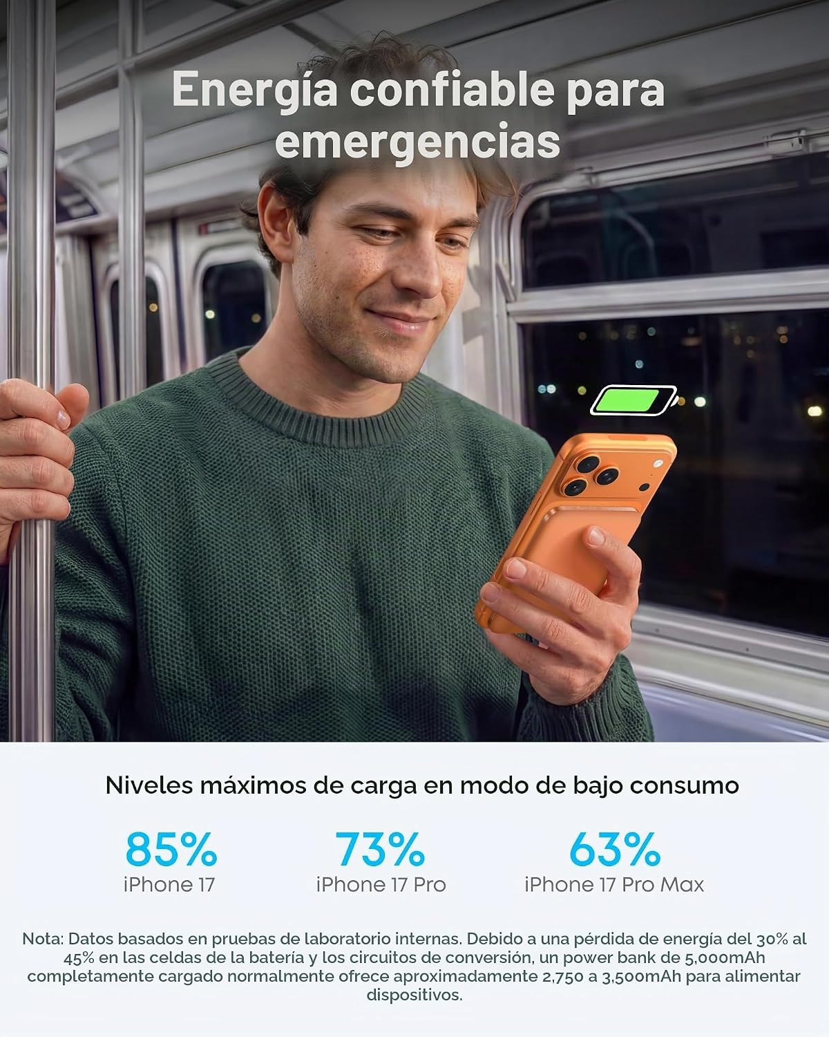 Anker Banco de energía magnética nano, cargador portátil de 15 W |...