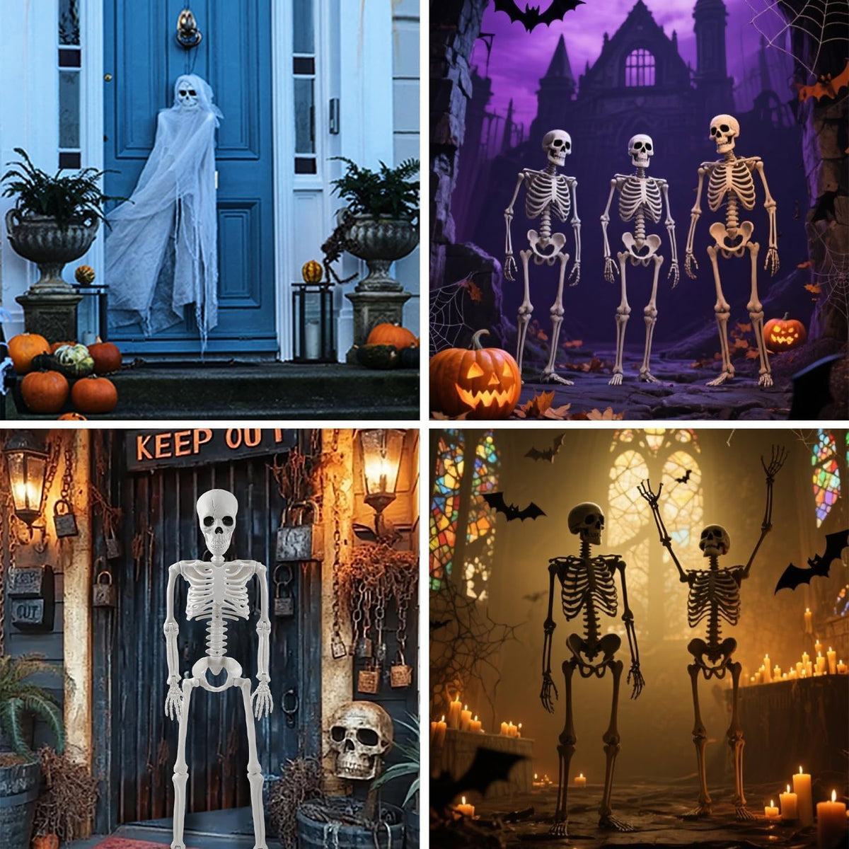 tkgpe - Decoraciones de Halloween para exteriores, paquete de 2 dec...