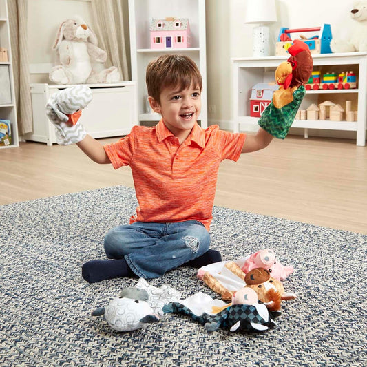Melissa & Doug Barn Buddies - Marionetas de mano, juego de 6 (v...