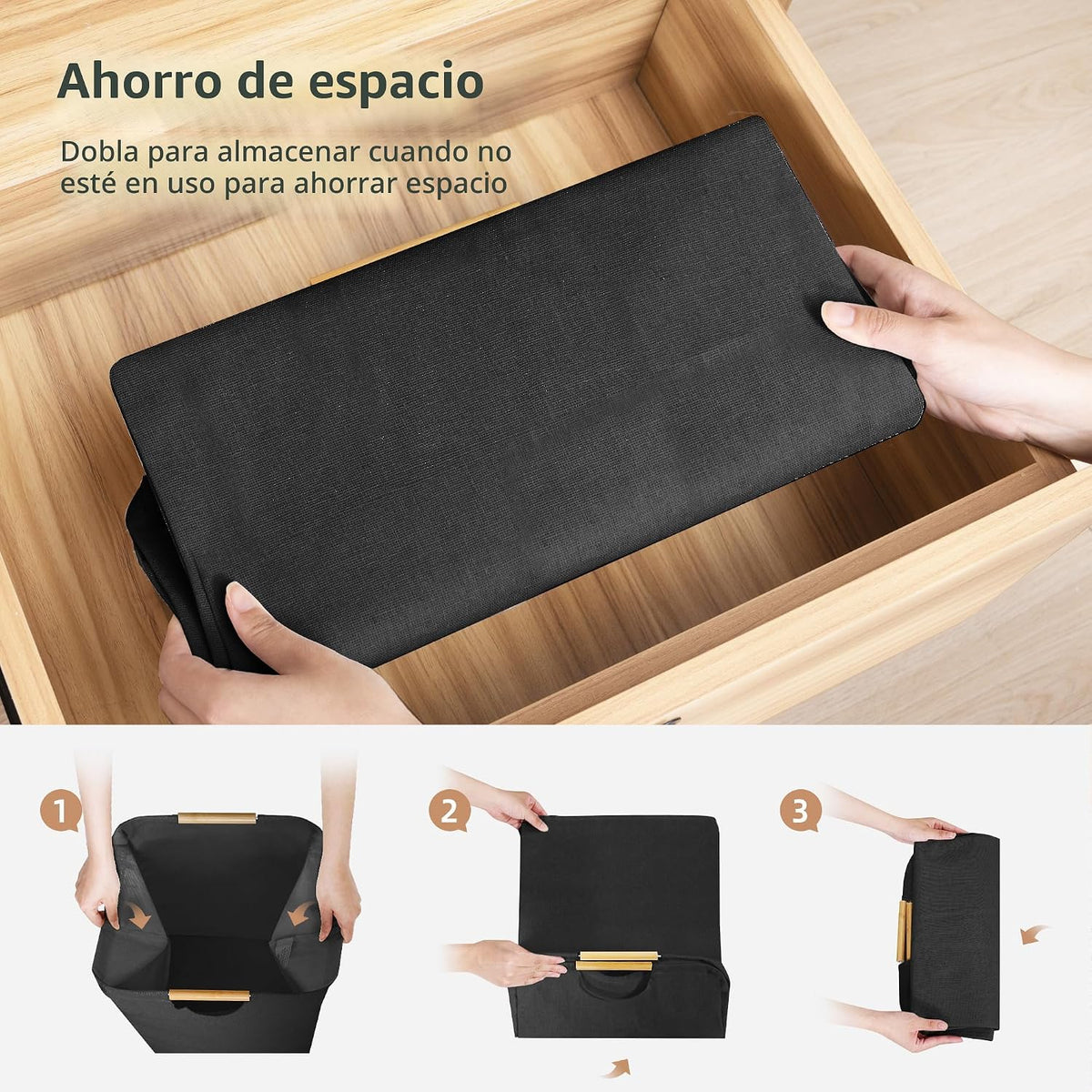 STORAGE MANIAC - Paquete de 2 cestas para la ropa sucia con asas de...