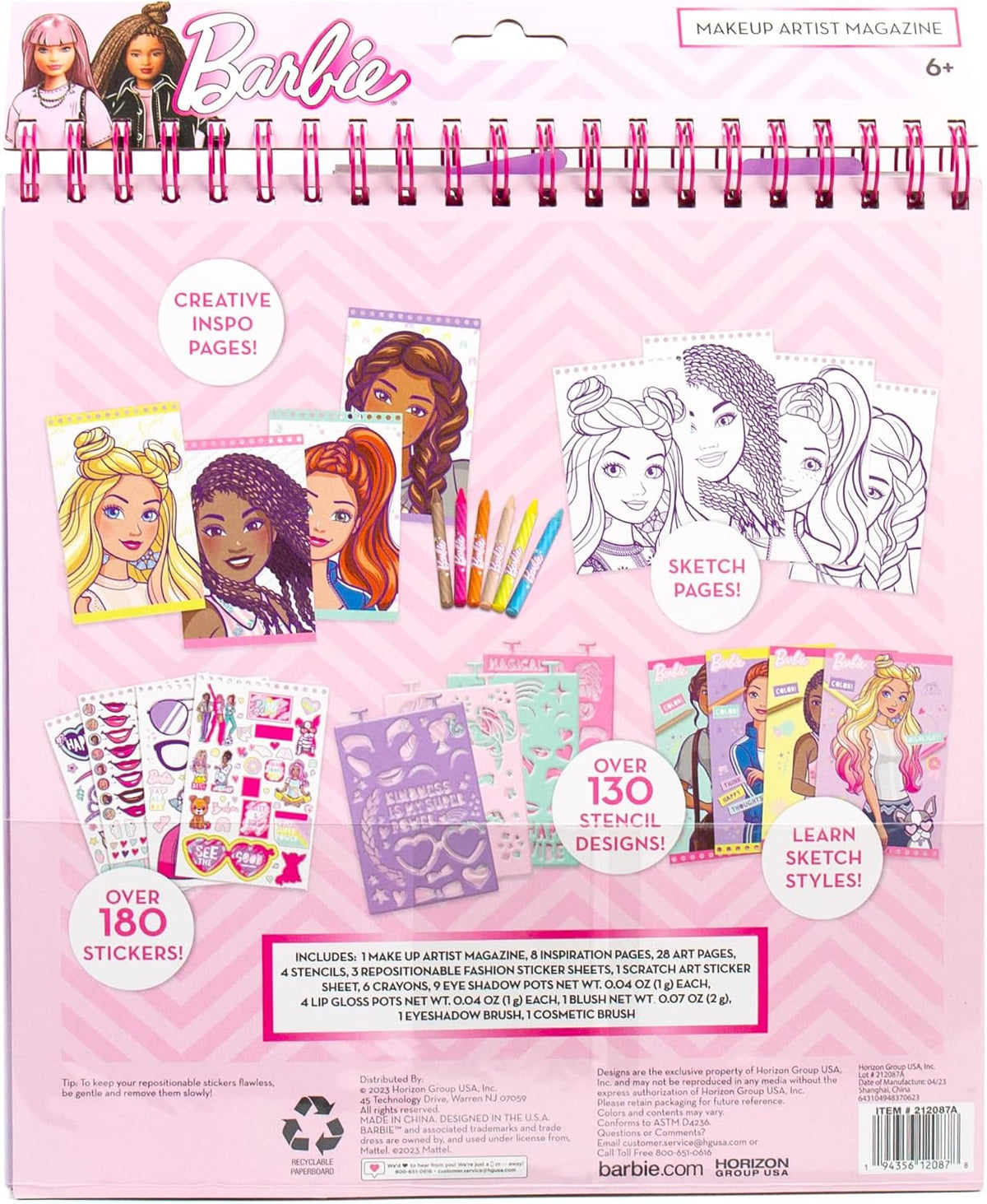 Horizon Group USA Kit de revista para artista de maquillaje, Barbie...