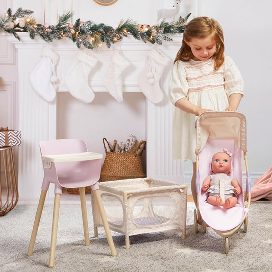 LullaBaby Juego de guardería de muñecas de bebé con muñeca de 14 pu...