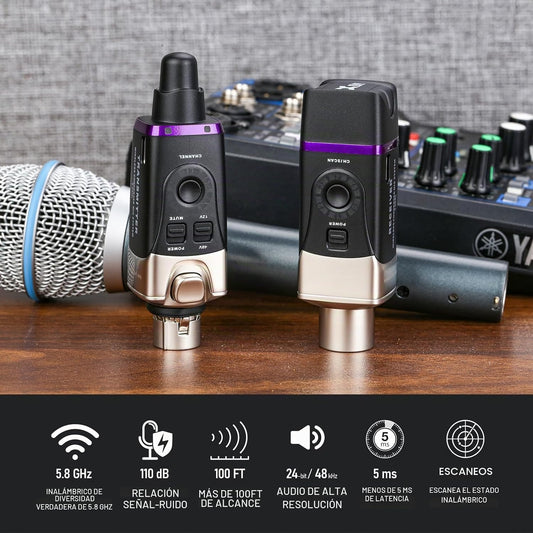 Xvive U35C - Sistema de micrófono inalámbrico 5.8GHz con transmisor...