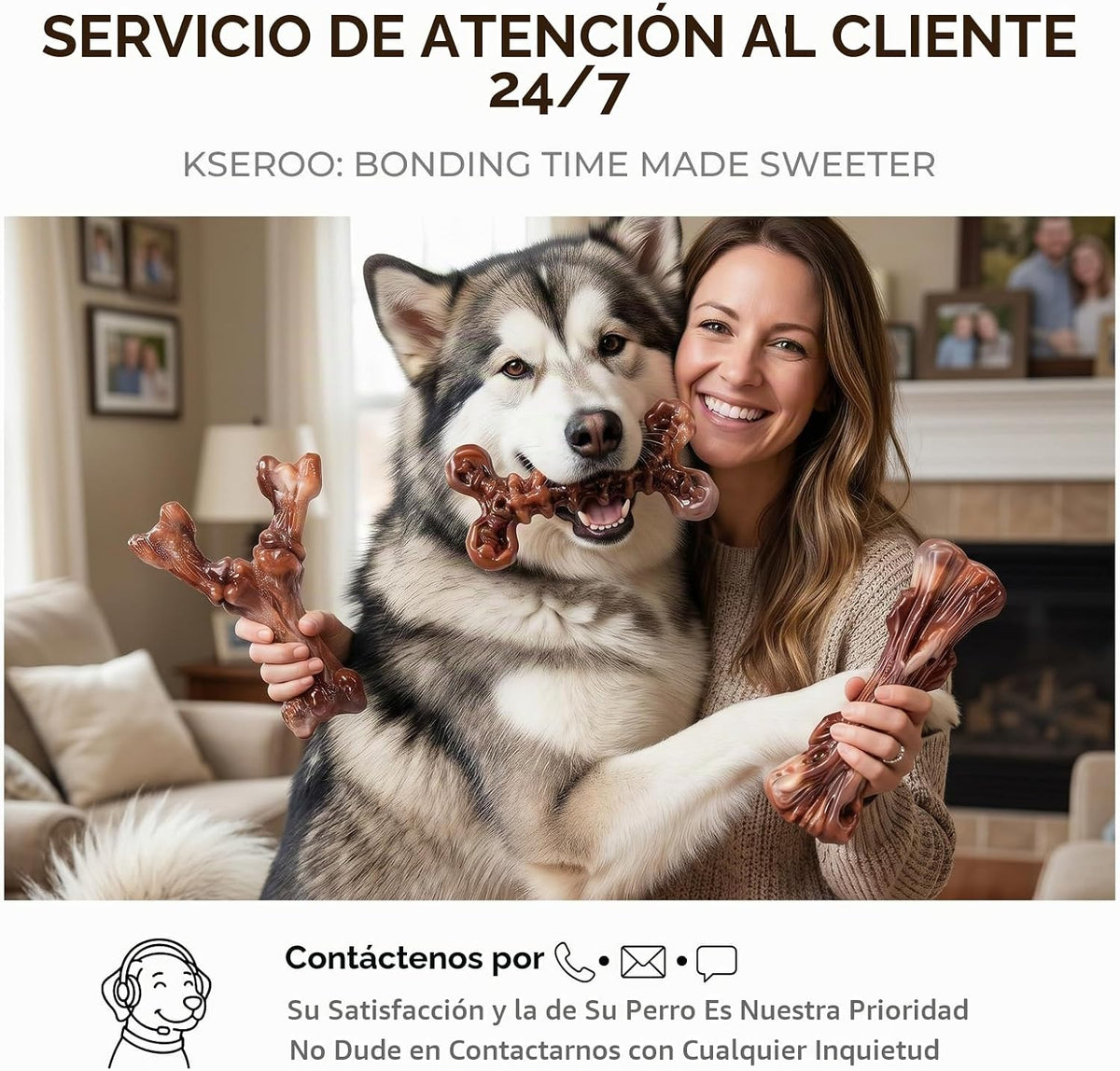 Kseroo - Paquete de 3 juguetes masticables indestructibles para per...