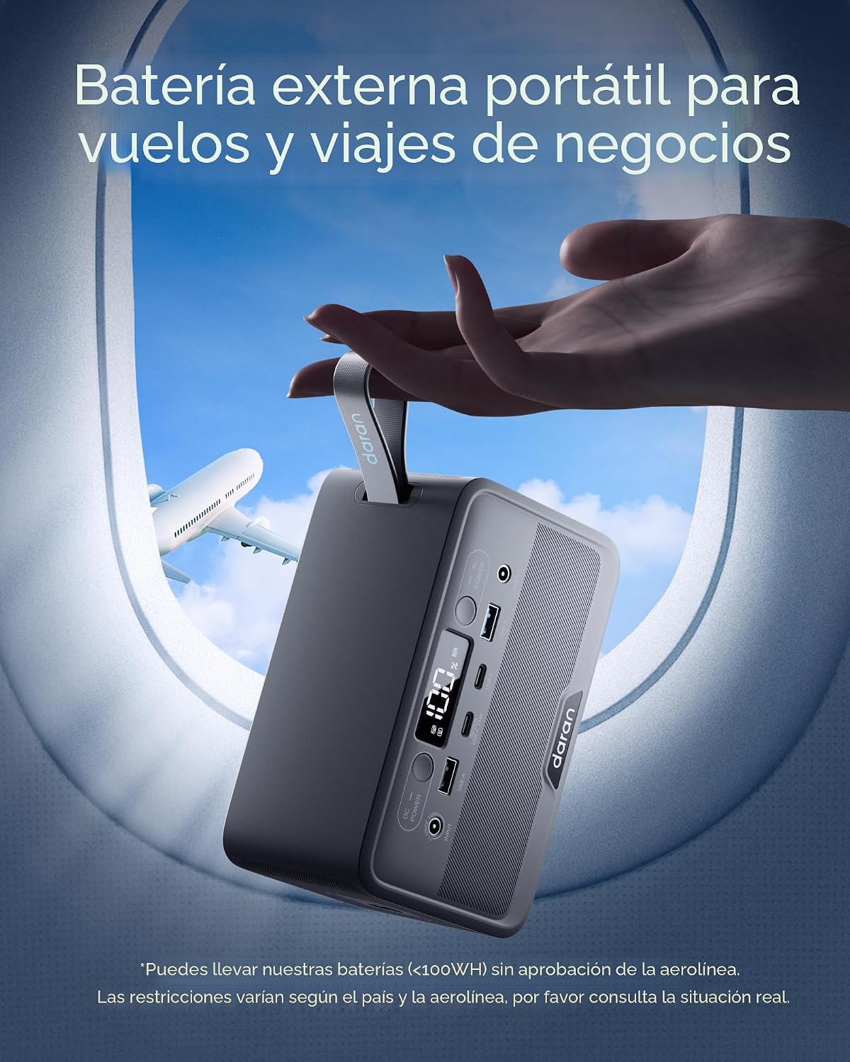 Estación de energía portátil LiFePO4 de 28,000 mAh, batería de 100...