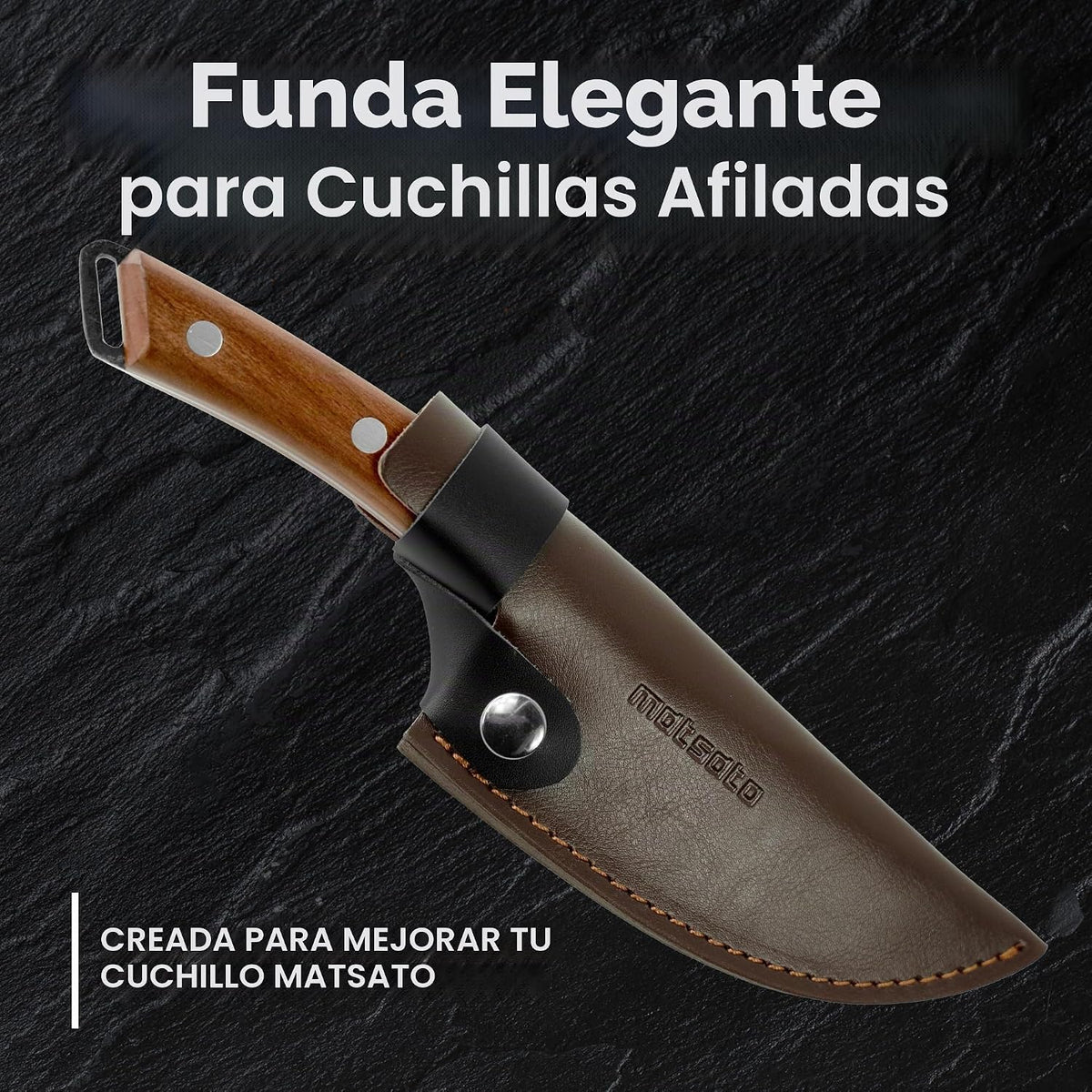 Matsato Cuchillo de cocina Funda de cuero para cuchillo de chef jap...