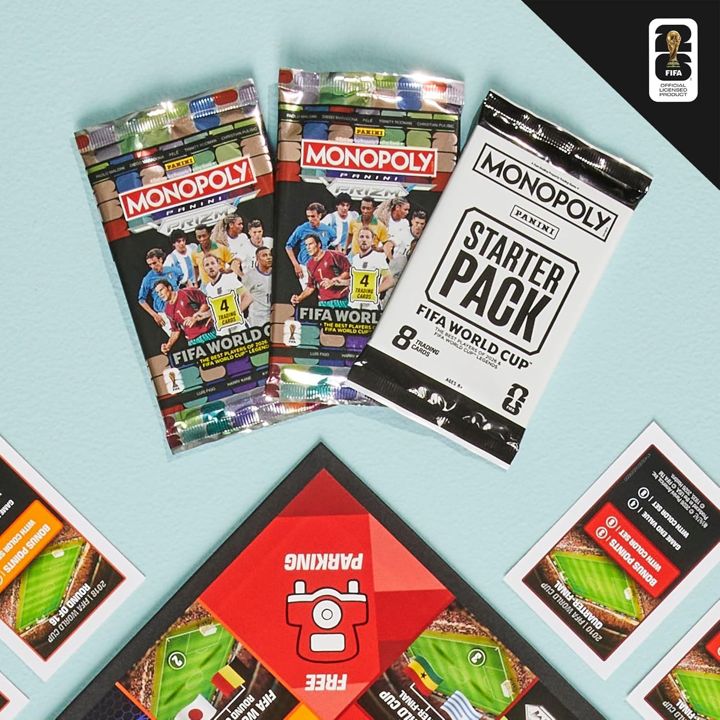 Monopoly Panini Prizm: Juego de mesa de fútbol de la Copa Mundial d...