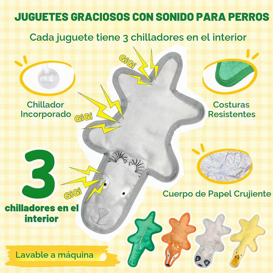 COPHCY Juguetes chirriantes para perros sin relleno, 1 juguete mast...