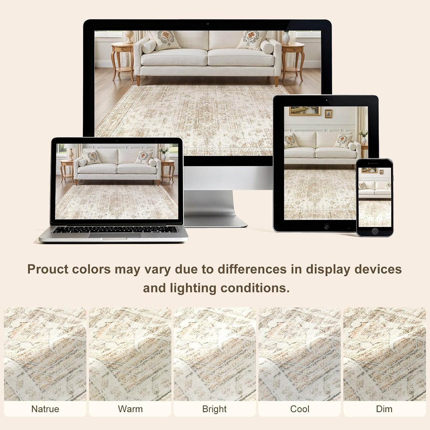 ELLIUNE Alfombras lavables de 6 x 9 pies, suaves, grandes, de 6 x 9...
