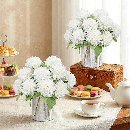 SEKNHOP Centros de mesa de flores prefabricados, juego de 6 crisant...