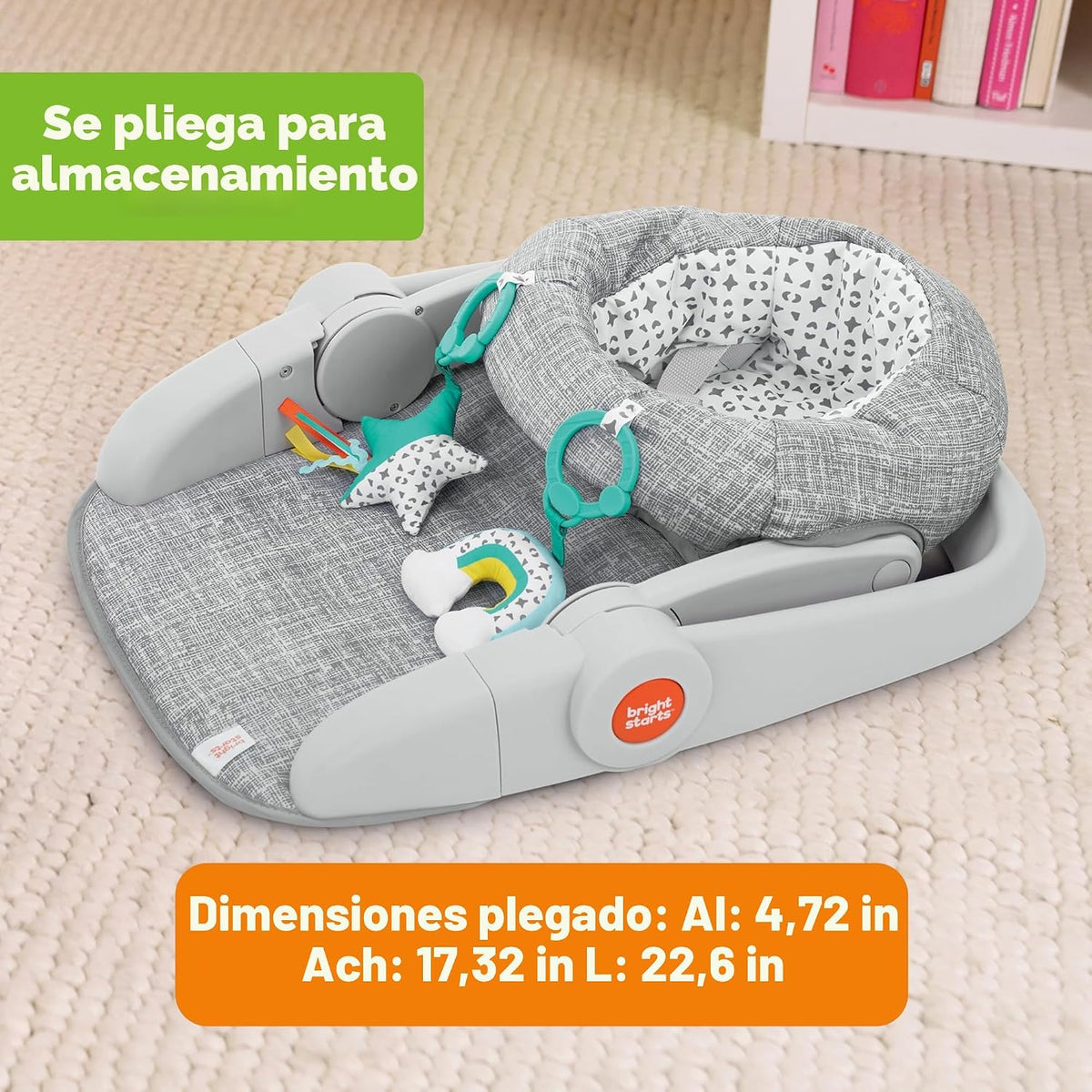 Bright Starts Learn-to-Sit Asiento de suelo para bebé, 2 posiciones...