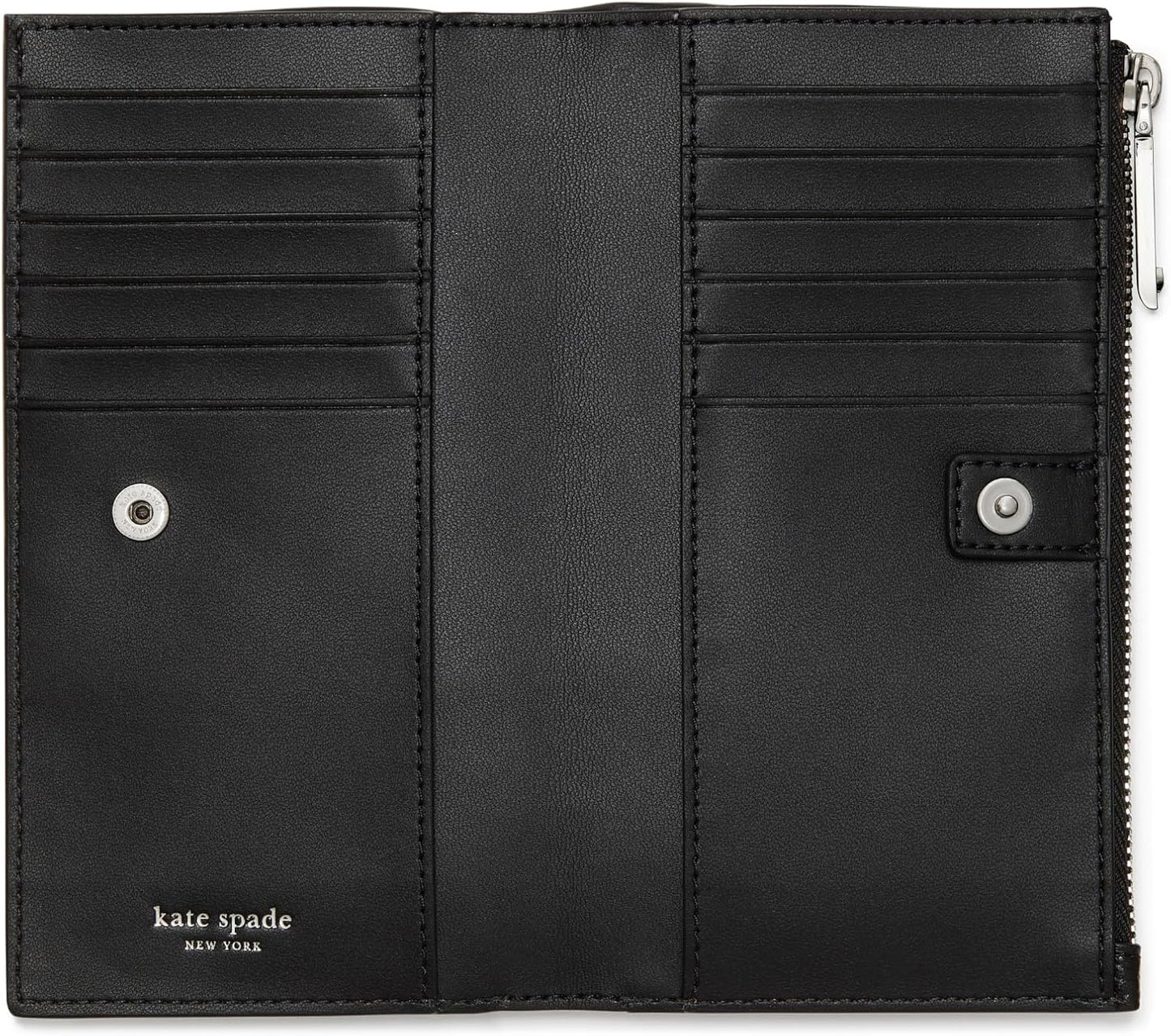kate spade new york Billetera clásica de cuero liso mediano, Cuero...