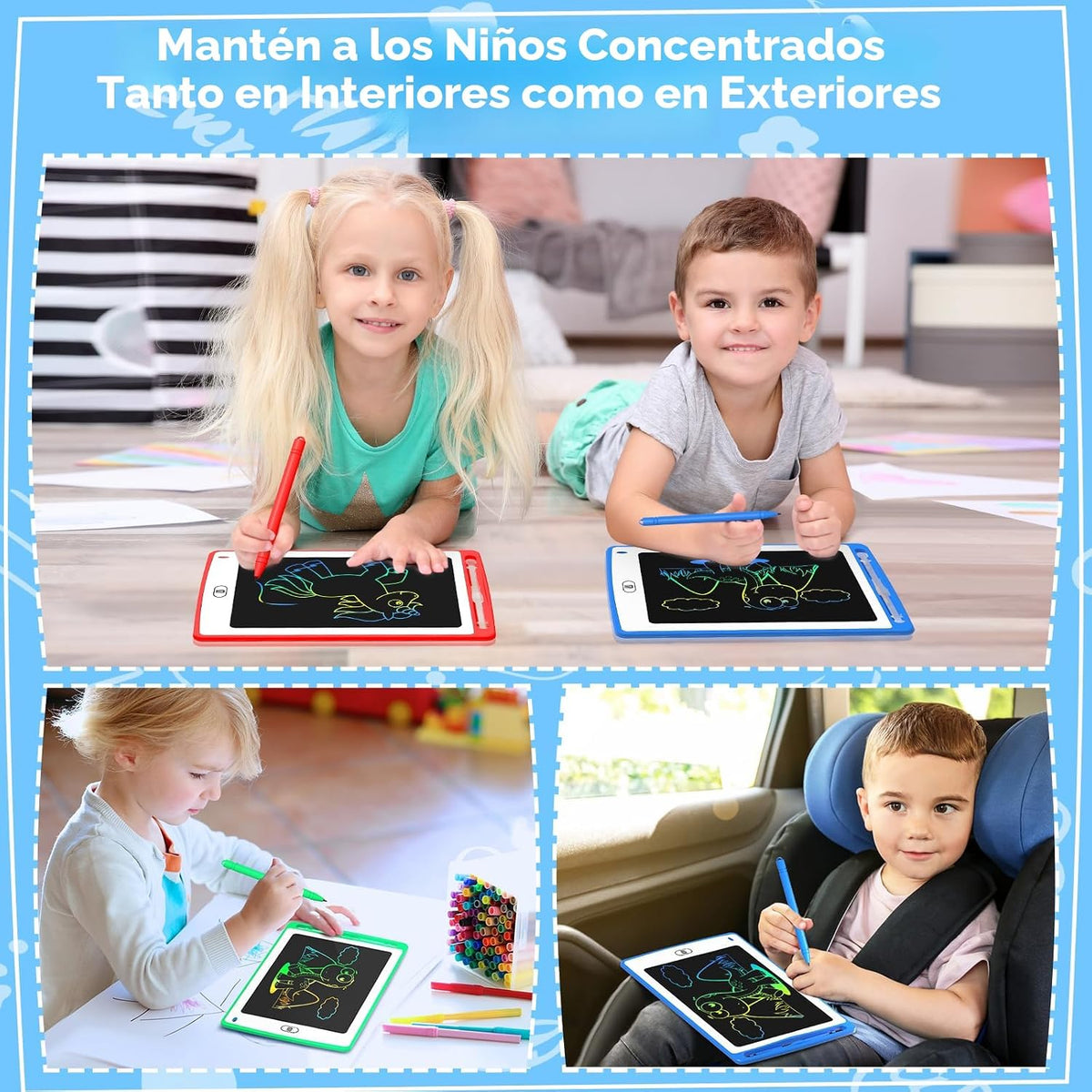 Tableta de Escritura LCD para Niños, Tableta de Dibujo y Pizarra Co...