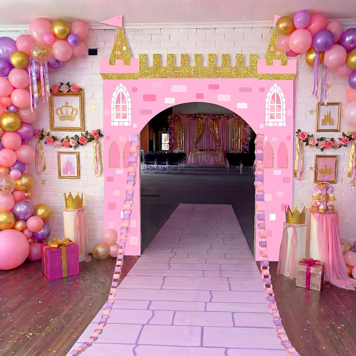 Frienda Kit de decoración de fiesta de princesa, telón de fondo de...