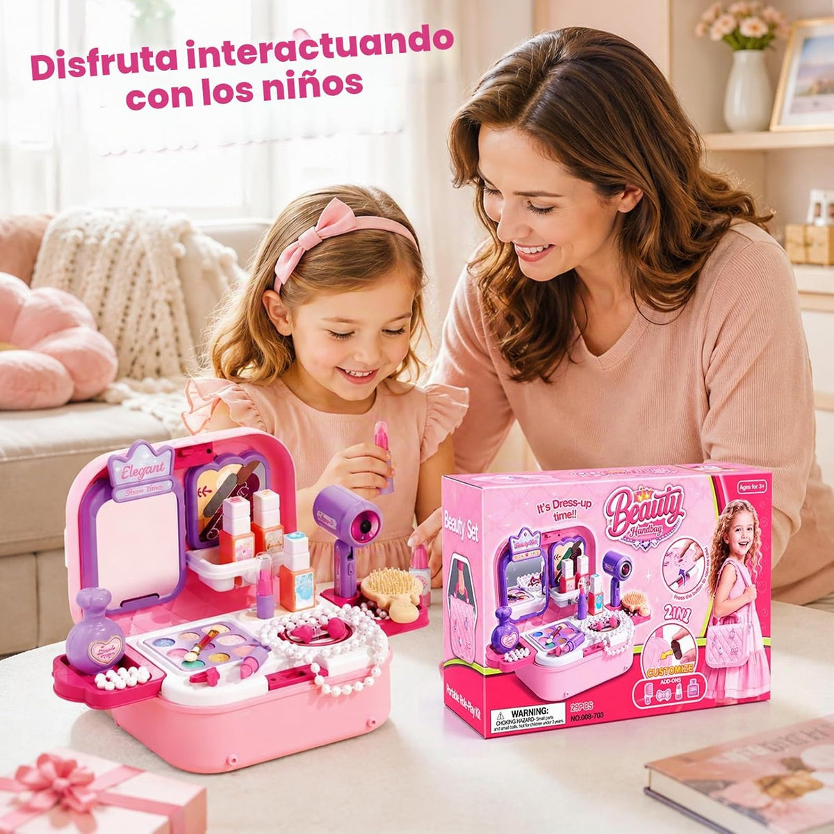 Toylink Juego de maquillaje para niños pequeños, kit de maquillaje...