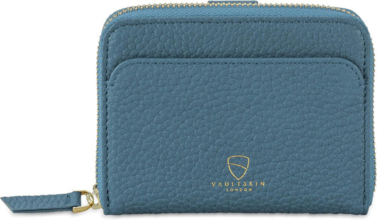 Vaultskin Cartera pequeña para mujer, tarjetero de cuero con bloque...