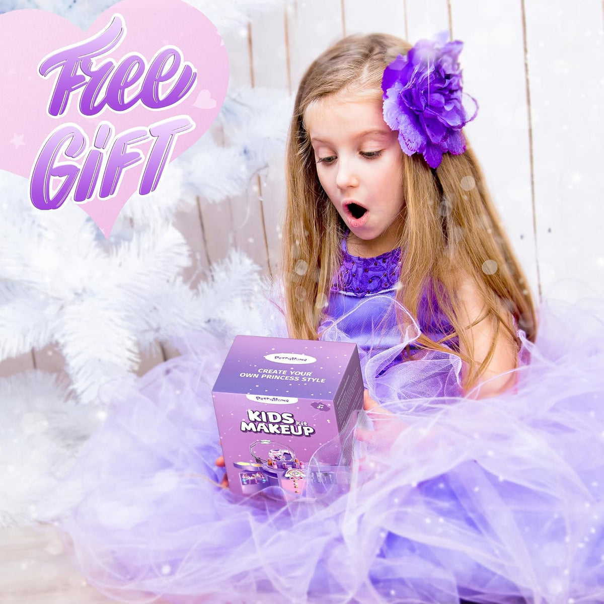 PERRYHOME Juego de Maquillaje para Niñas, 63 Piezas Lavable No Tóxi...