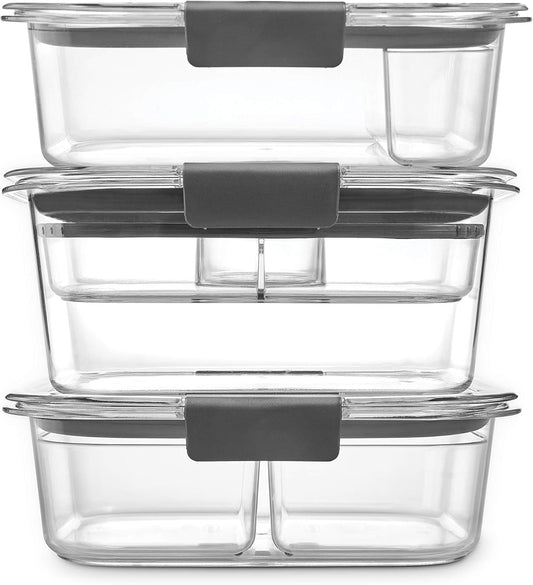 Rubbermaid Brilliance - Juego de 3 recipientes de almacenamiento de...
