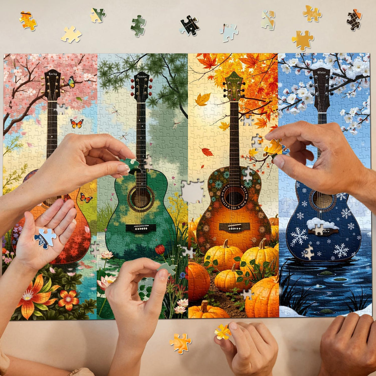 Seasons of Guitar - Rompecabezas de 1000 piezas para adultos, rompe...