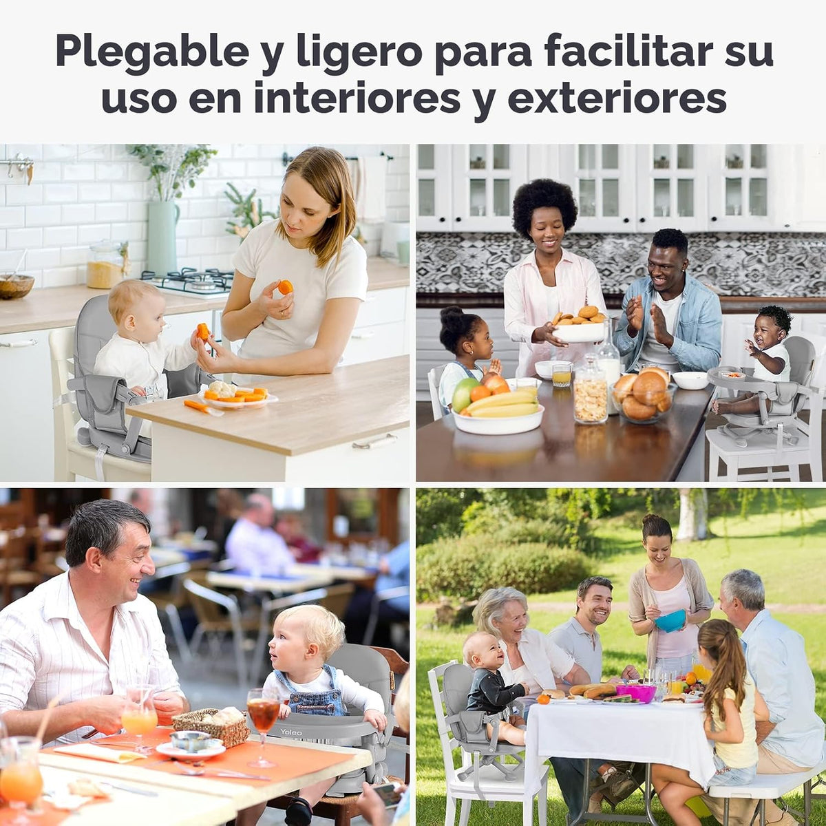 YOLEO Silla alta para bebé, asiento elevador para mesa de comedor,...