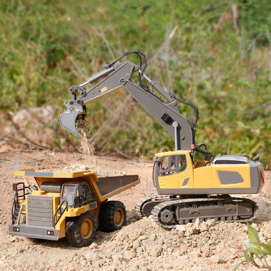 PREPOP Camión volquete RC para niños, camión de construcción a cont...