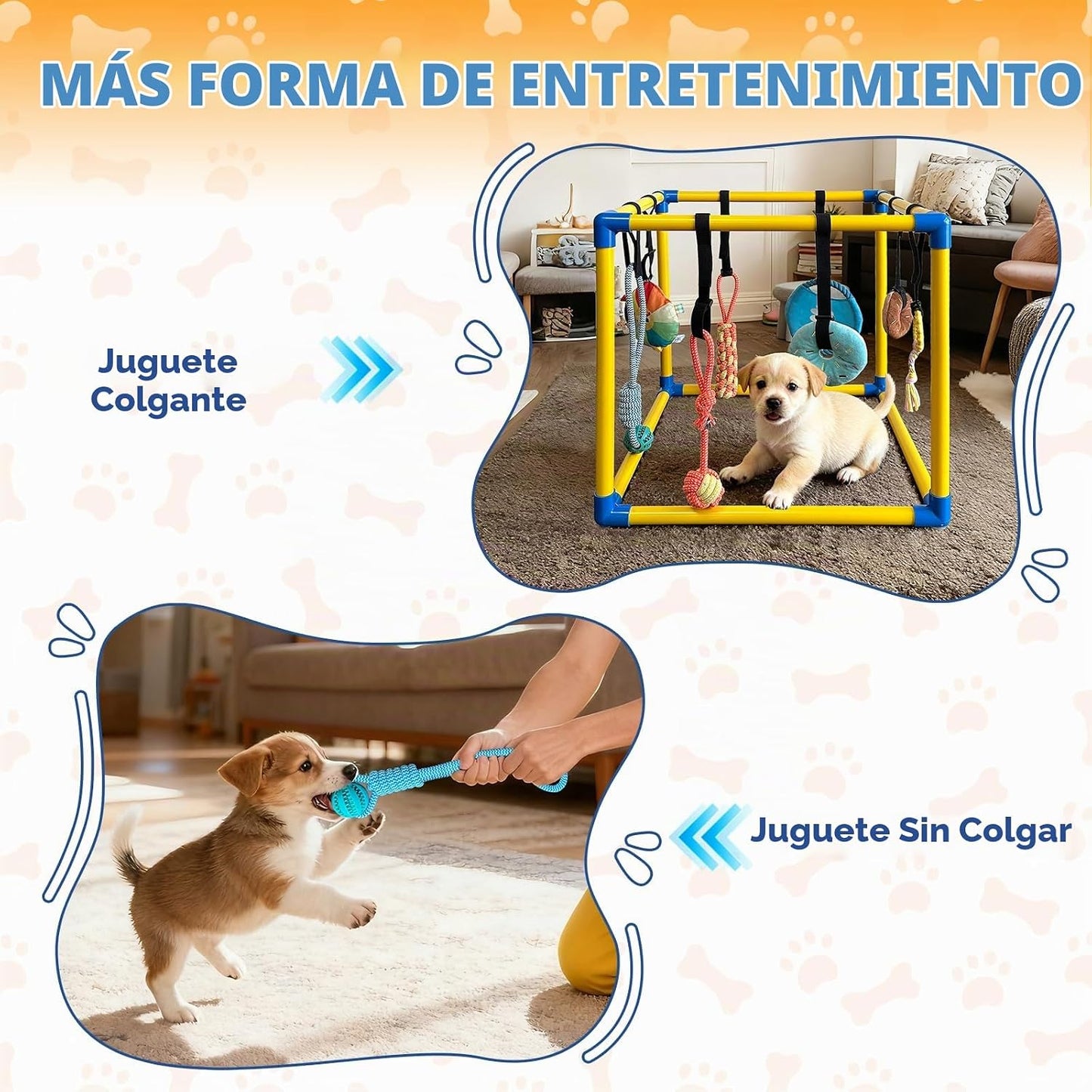Lehorra - Gimnasio de juego para cachorros y 8 juguetes (amarillo,...