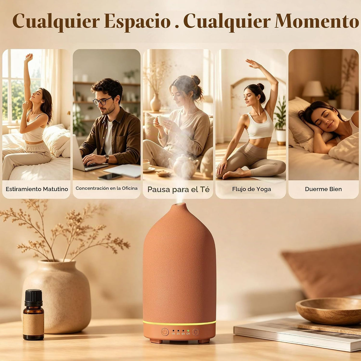 Gooamp Difusor de aceite esencial de cerámica 200ML para el hogar,...