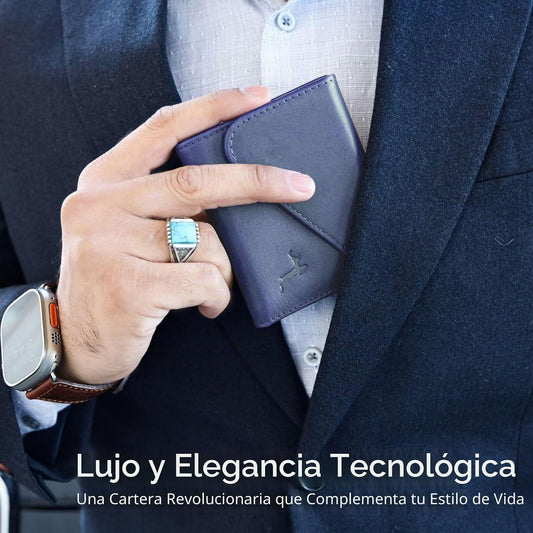 Cartera de cuero de grano completo para hombre, hecha a mano con bl...