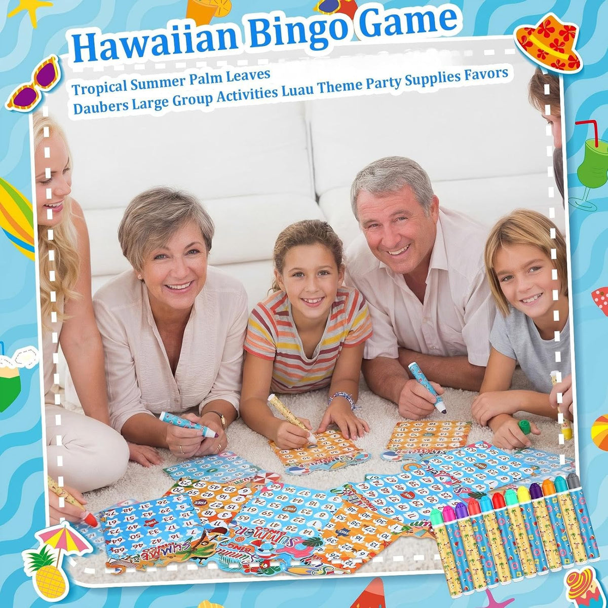 Eersida Paquete de 192 tarjetas de juego de bingo de verano y juego...