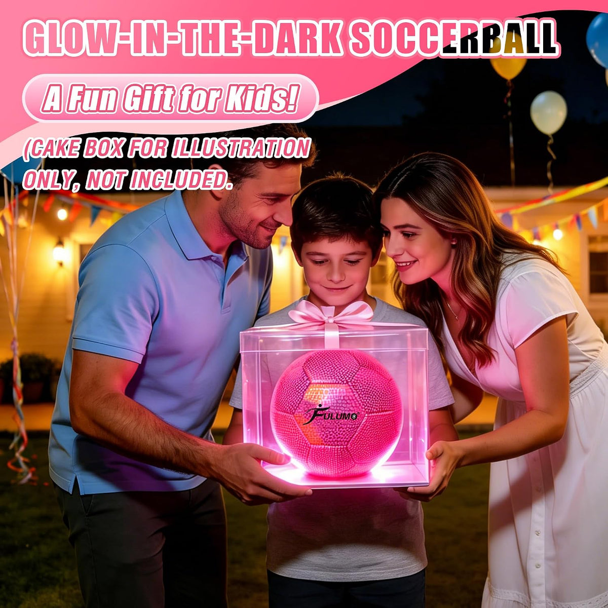FULUMO Balón de fútbol que brilla en la oscuridad Tamaño 5\/Tamaño...