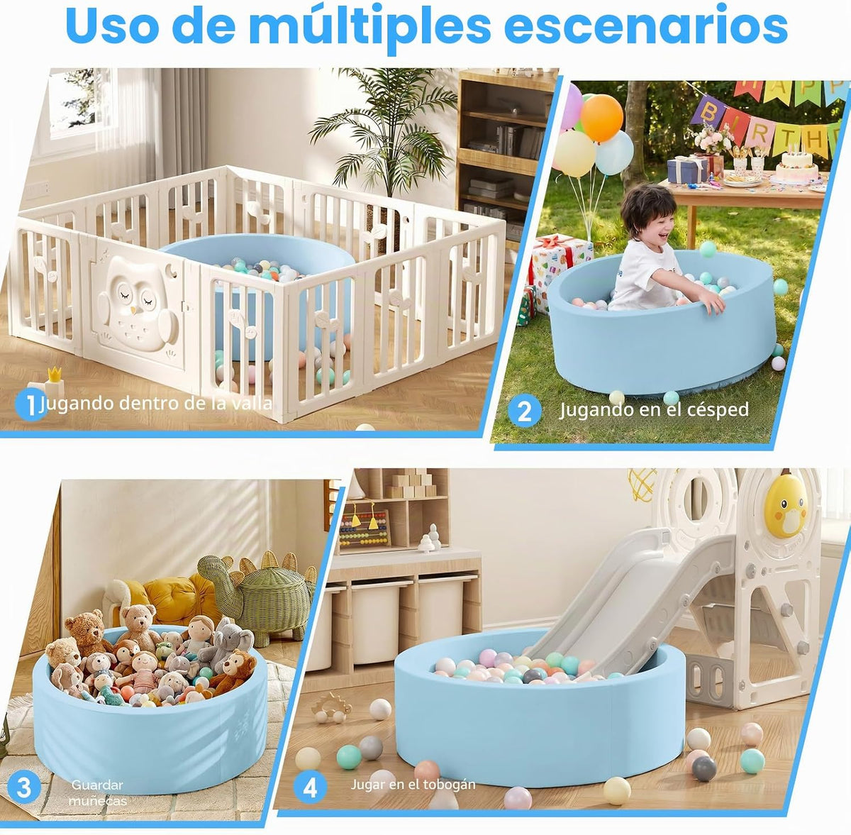SHJADE Piscina de pelotas de espuma para niños pequeños, 35.4"x...
