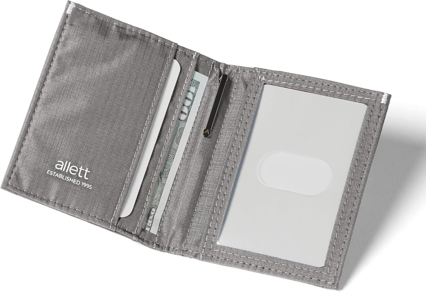 Allett Cartera híbrida para tarjetas, piel, bloqueo RFID, diseño ve...