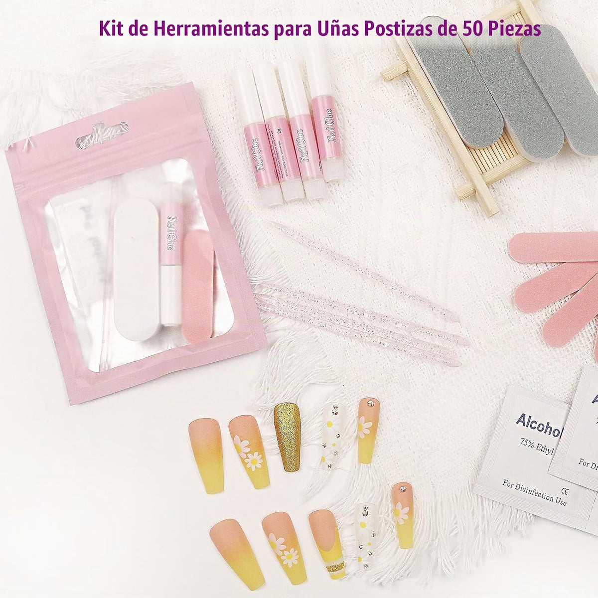 Juego de 50 herramientas de uñas a presión: kit de preparación de u...