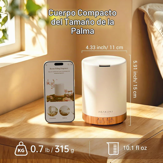 ASAKUKI Difusor de Aceite Esencial de 300 ml, Humidificador Premium...
