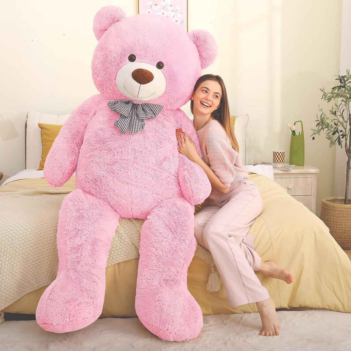MaoGoLan - Oso de peluche gigante rosa de 6 pies de altura, tamaño...