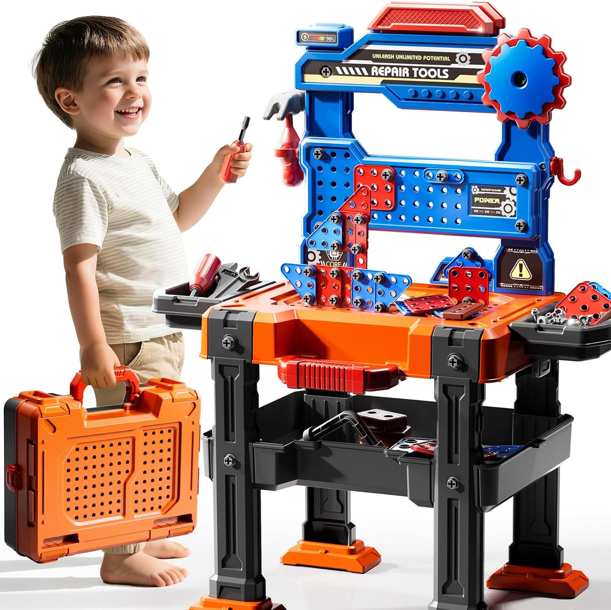 KIZONLY Juego de Herramientas de Juguete para Niños de 3 4 5 6 7 8...